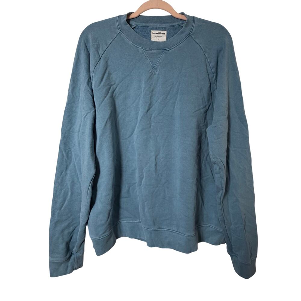 XL Brooklinen The Loungewear Collection Sweatshirt Light Blue Minimalist Cozy